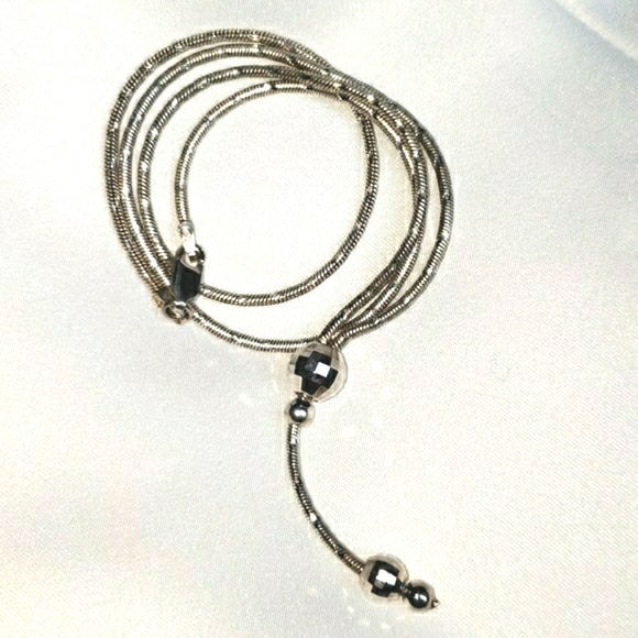 Vintage Jewelry - Sterling silver necklace, prism/disco ball pendant